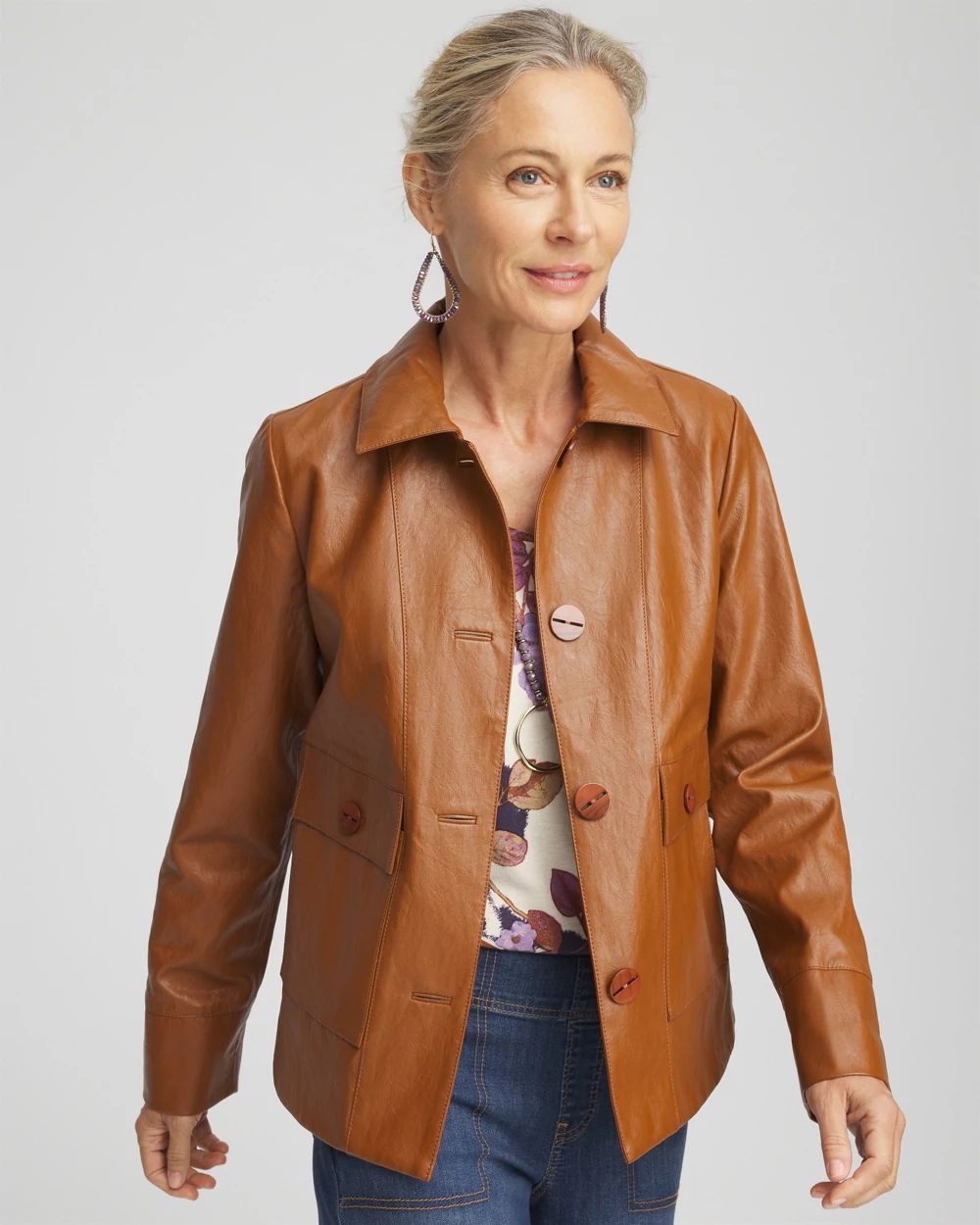 Faux Leather Cropped Jacket | Chico's
